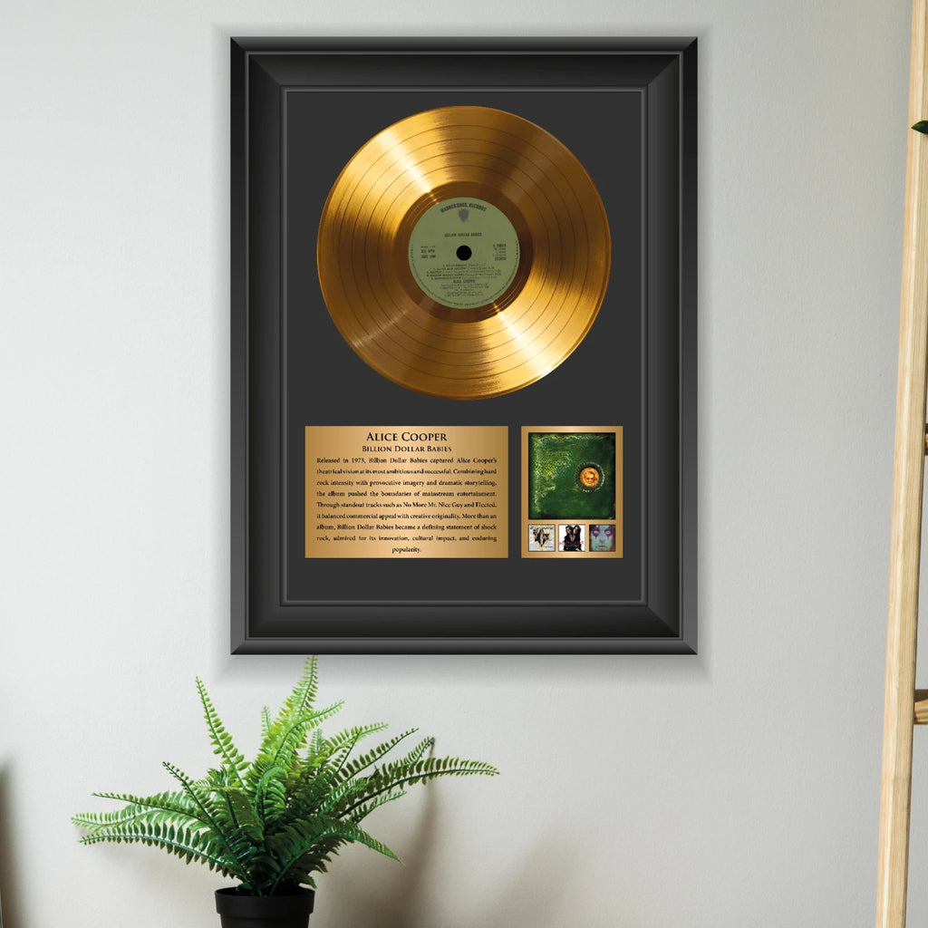 Alice Cooper Billion Dollar Babies Gold Record Framed Wall Art Decor