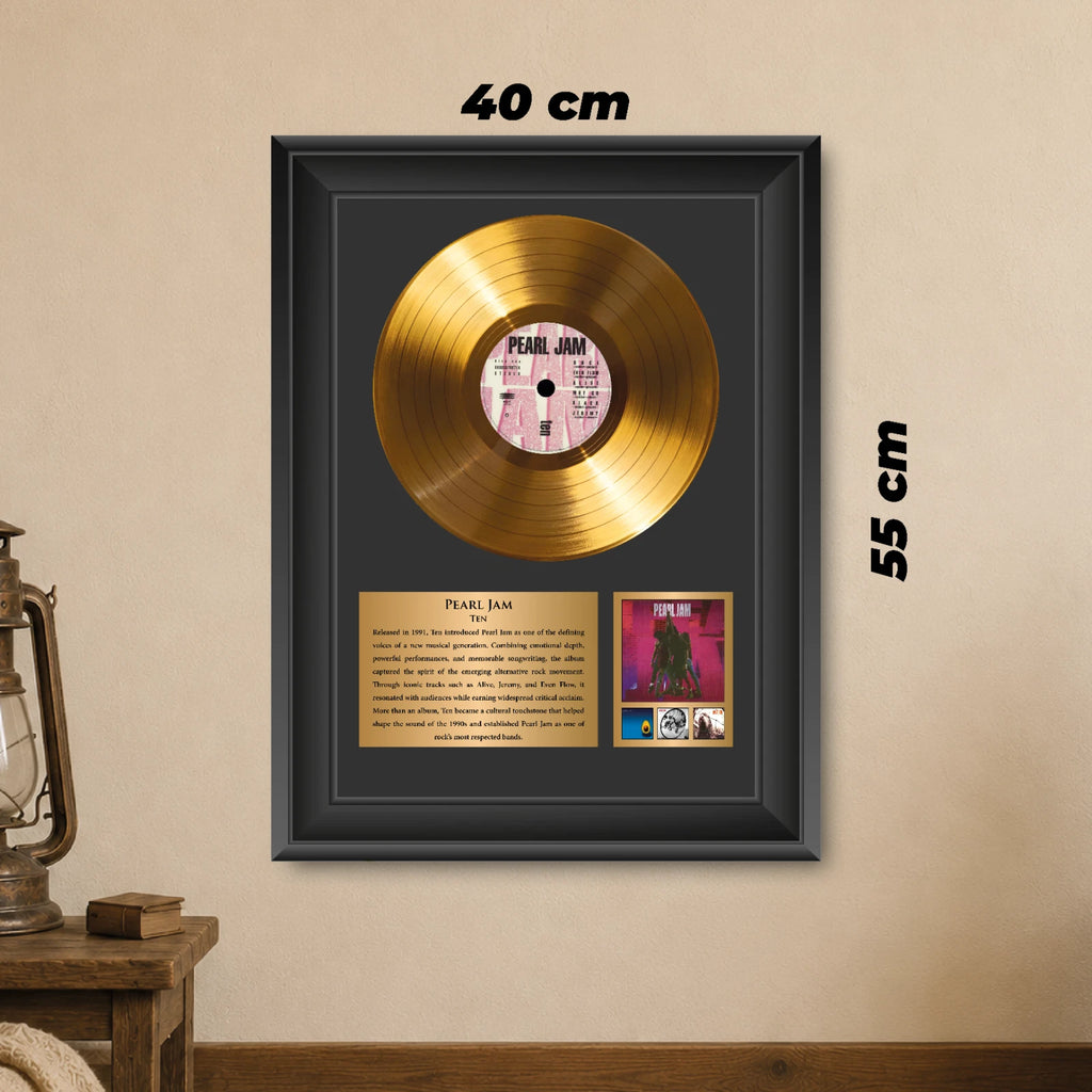 Pearl Jam Ten Gold Record Framed Wall Art Grunge Rock Memorabilia