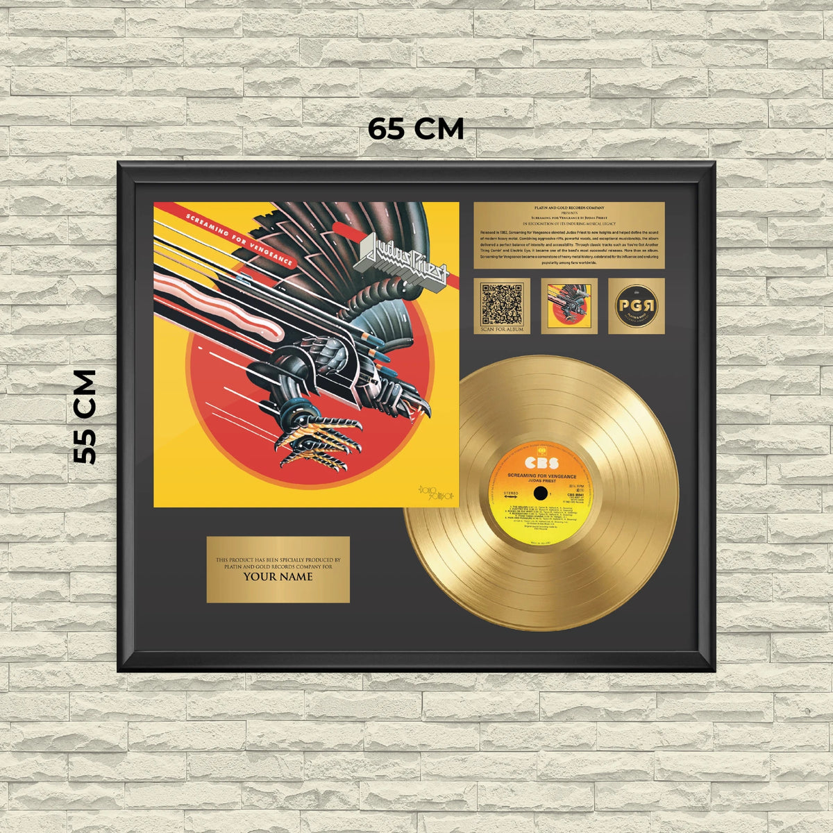 Personalized Judas Priest Screaming for Vengeance Gold Record Wall Art