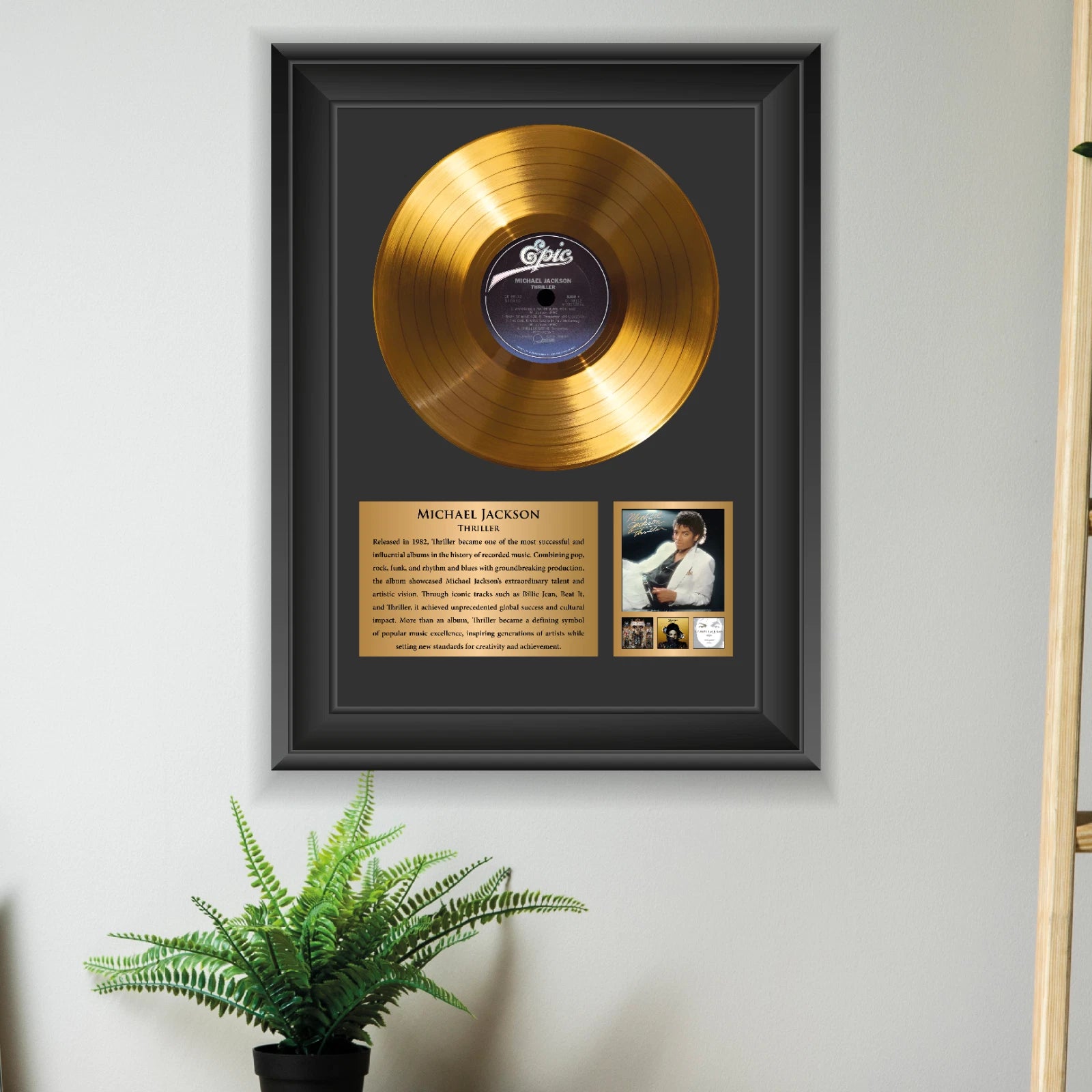 Michael Jackson Thriller Gold Record Framed Wall Art Memorabilia