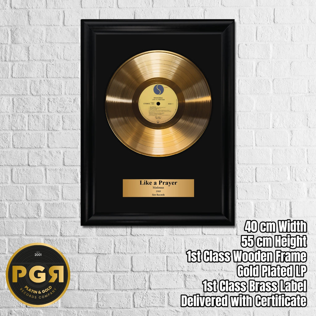 Madonna Like a Prayer Gold Record Framed Wall Art Pop Memorabilia