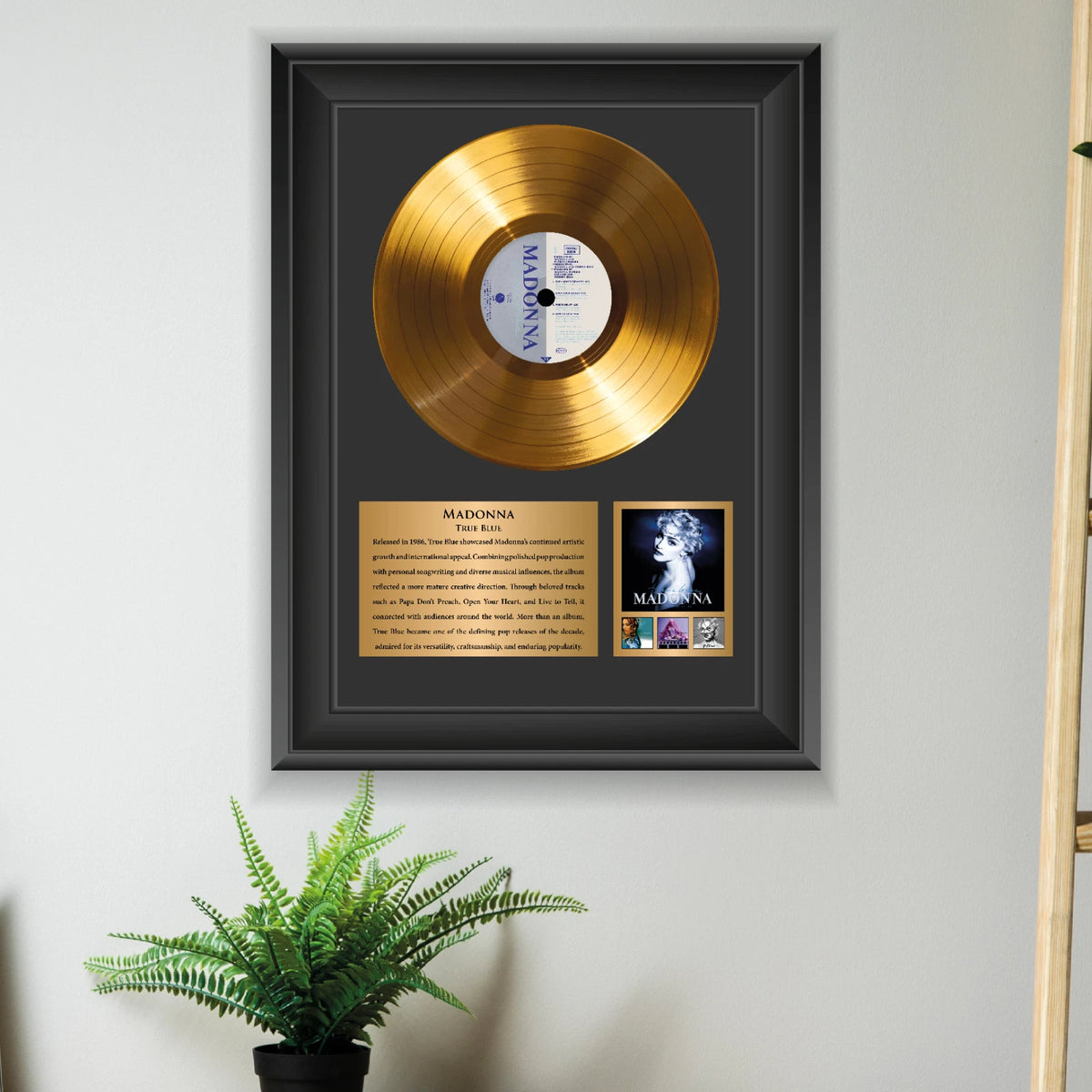 Madonna True Blue Gold Record Framed Wall Art Pop Music Memorabilia
