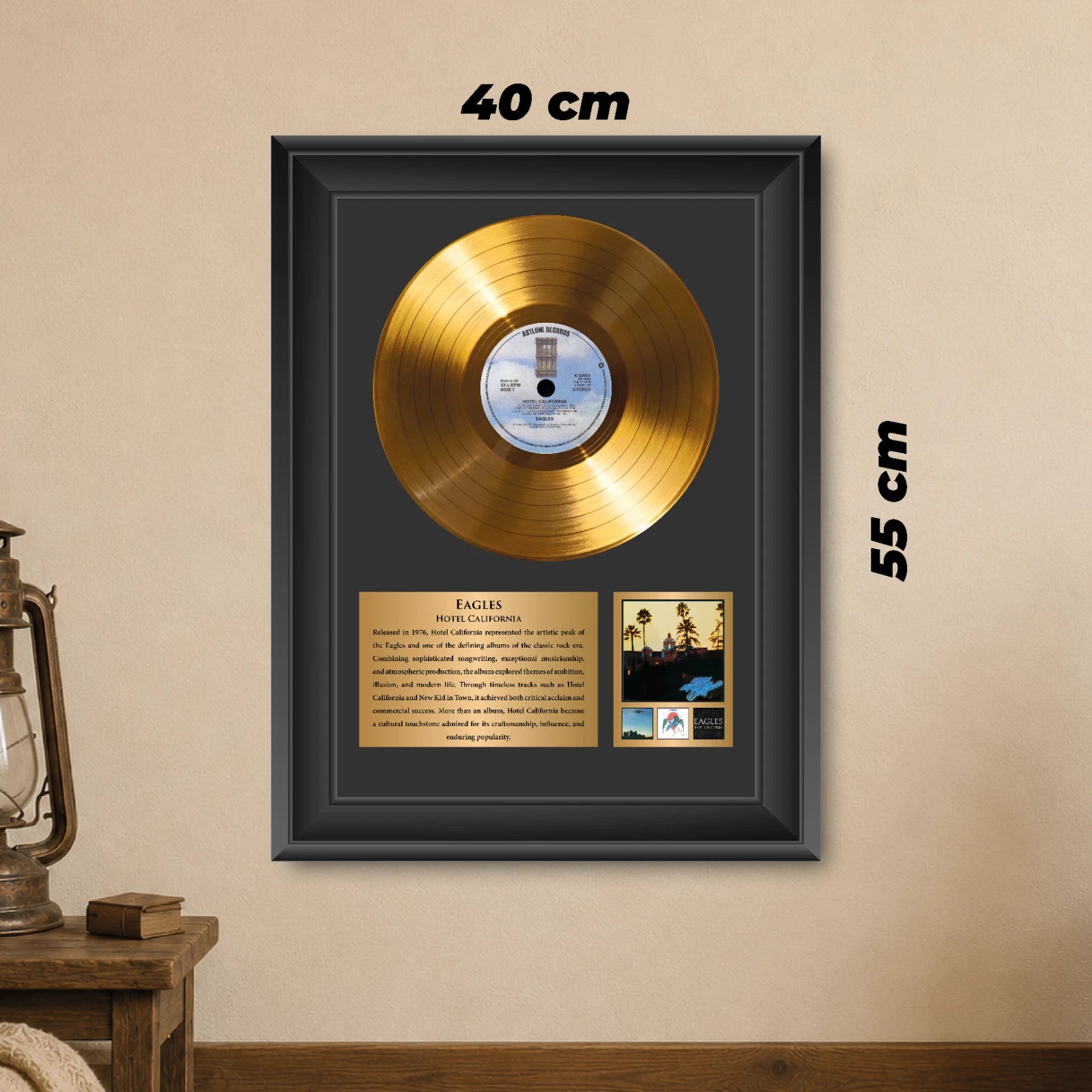 Eagles Hotel California Gold Record Framed Wall Art Rock Memorabilia