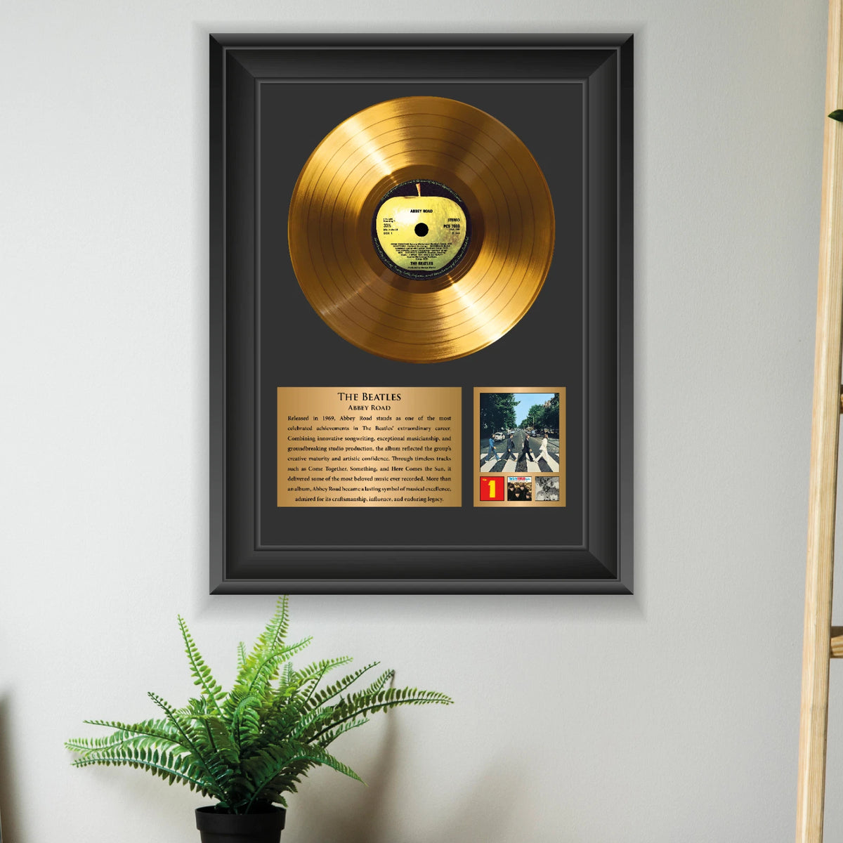 The Beatles Abbey Road Gold Record Framed Wall Art Rock Memorabilia