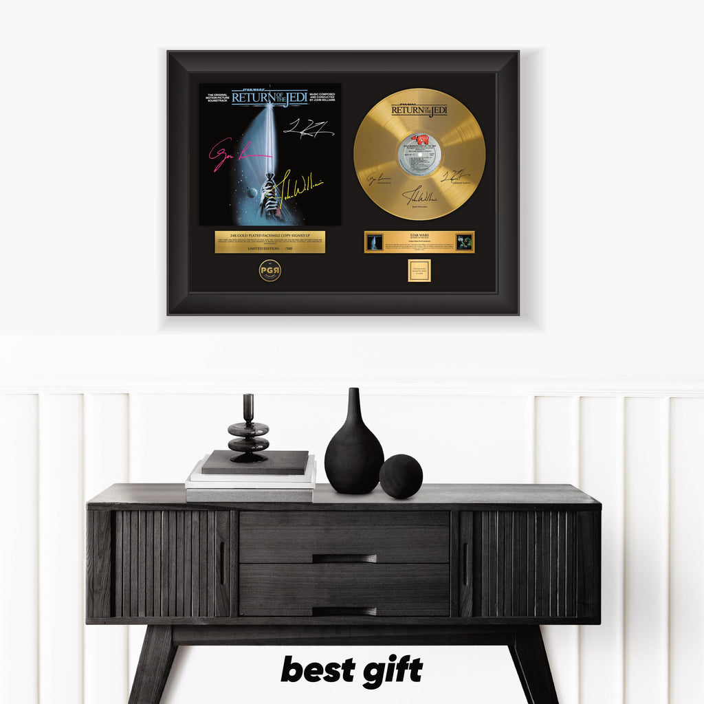 Star Wars Return Of The Jedi – Framed Gold Plated Record Vinyl  – Copy Signed