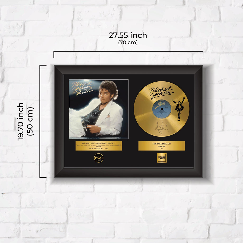 Michael Jackson – Framed Gold Plated Record Vinyl  – Copy Signed – Wall Art