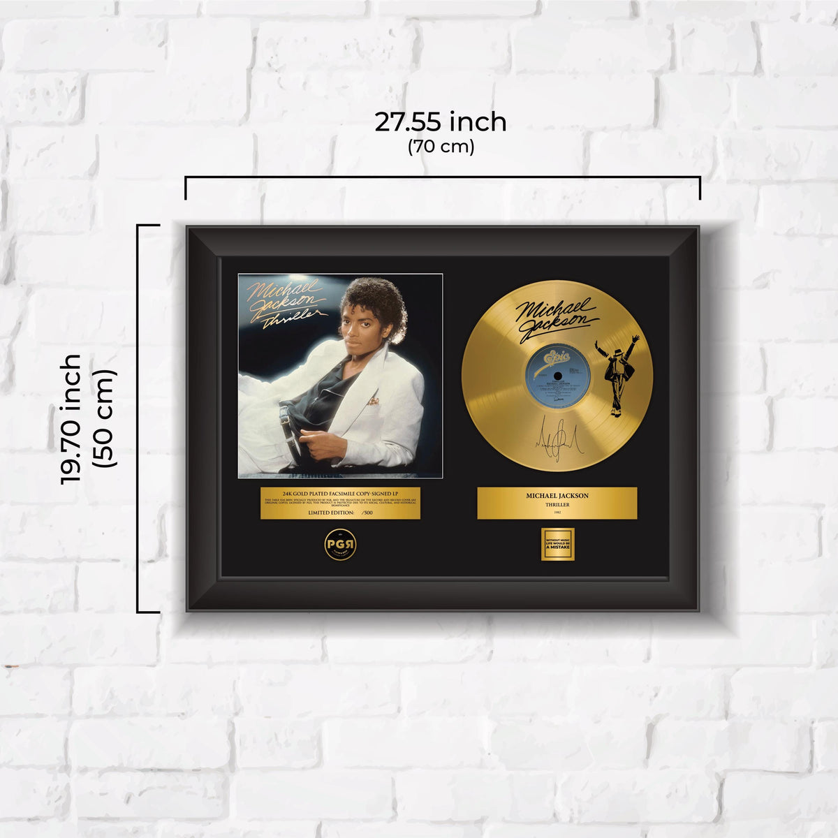 Michael Jackson – Framed Gold Plated Record Vinyl  – Copy Signed – Wall Art