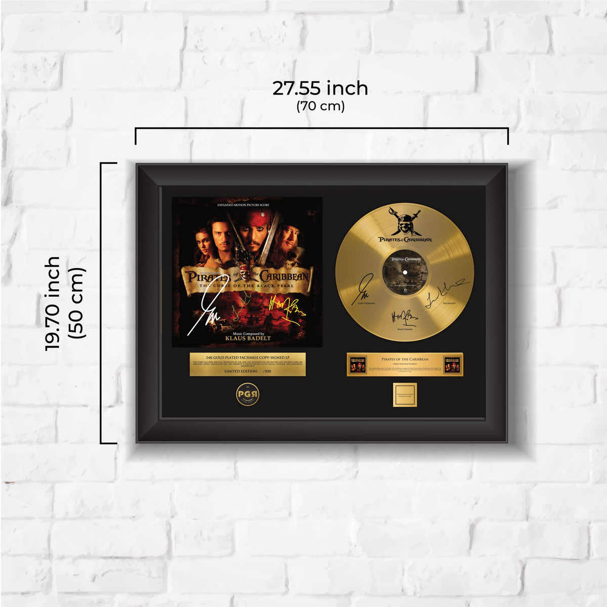 Pirates Of The Caribbean – Framed Gold Plated Record Vinyl  – Copy Signed