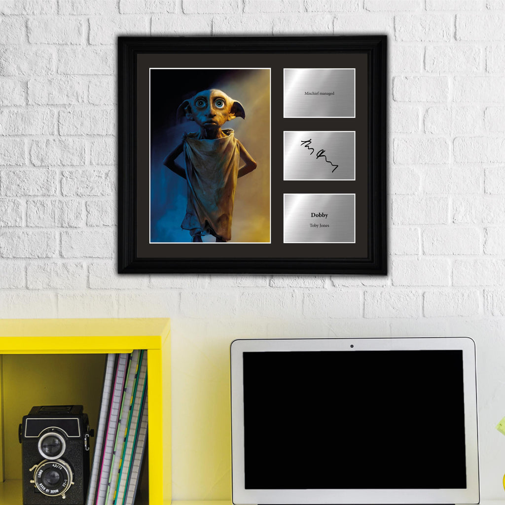 Dobby - Toby Jones - Framed Movie Character Print with Copy Signed