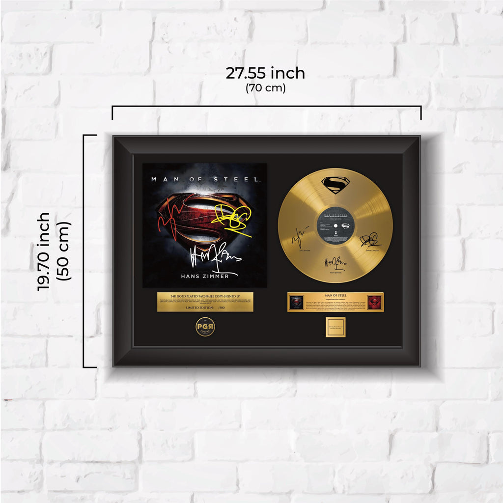 Superman Man Of Steel – Framed Gold Plated Record Vinyl  – Copy Signed