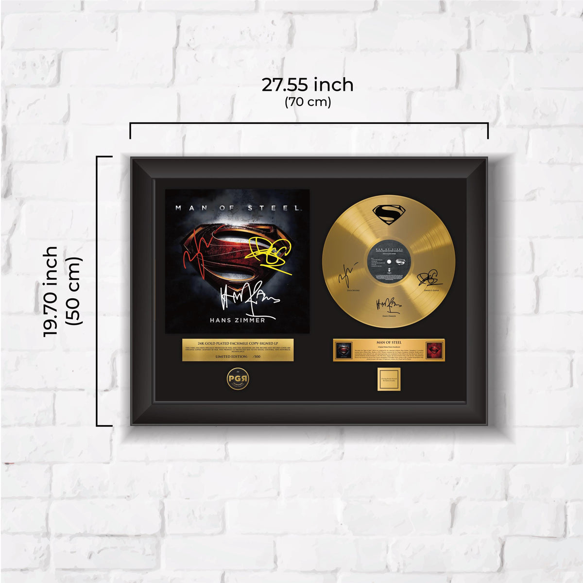 Superman Man Of Steel – Framed Gold Plated Record Vinyl  – Copy Signed