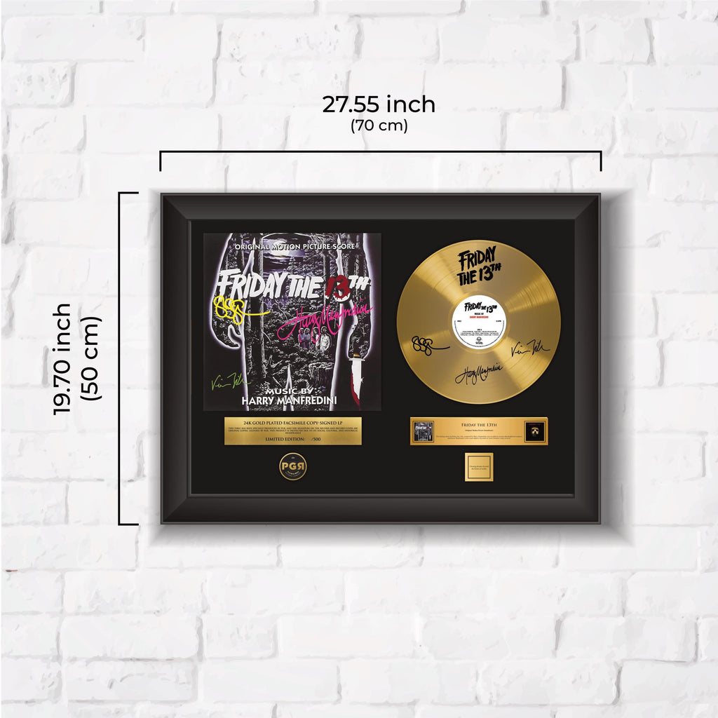 Friday The 13TH – Framed Gold Plated Record Vinyl  – Copy Signed – Wall  Art