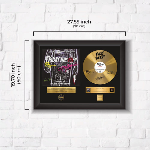 Friday The 13TH – Framed Gold Plated Record Vinyl  – Copy Signed – Wall  Art