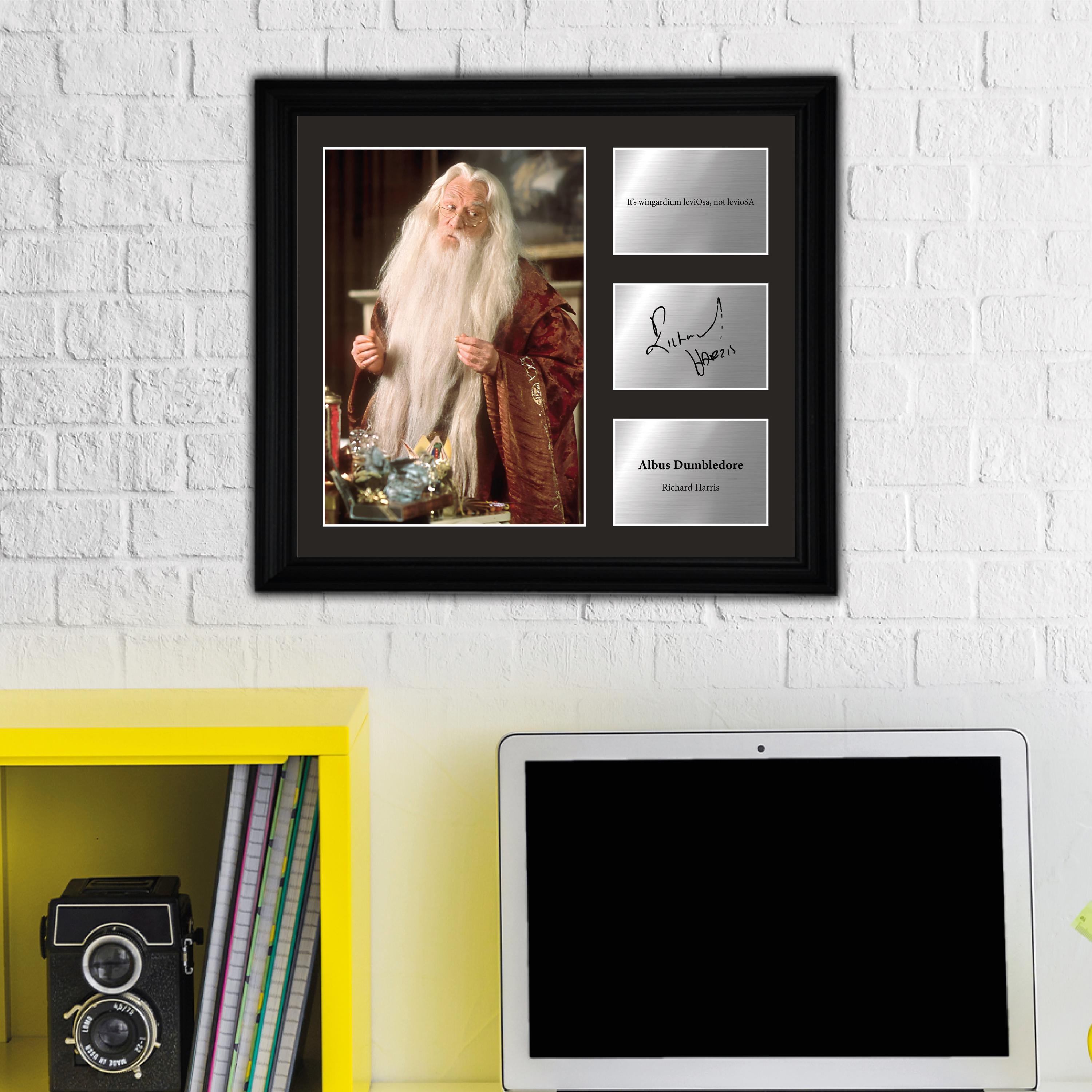 Albus Dumbledore - Richard Harris - Framed Movie Character Print w Copy Signed
