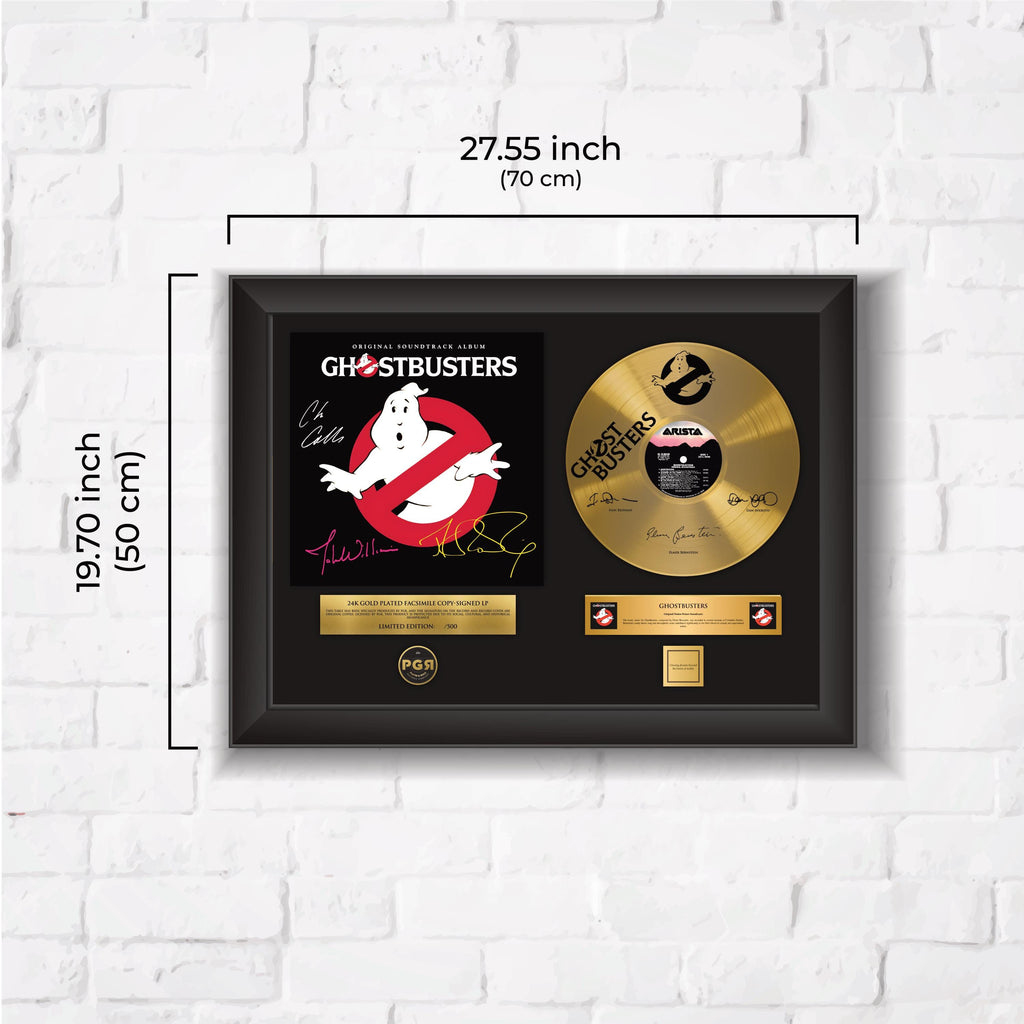 Ghostbusters – Framed Gold Plated Record Vinyl  – Copy Signed – Premium Wall Art