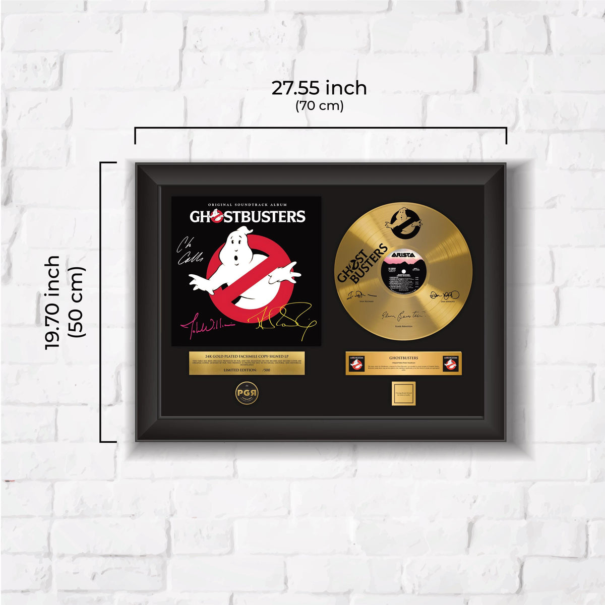 Ghostbusters – Framed Gold Plated Record Vinyl  – Copy Signed – Premium Wall Art