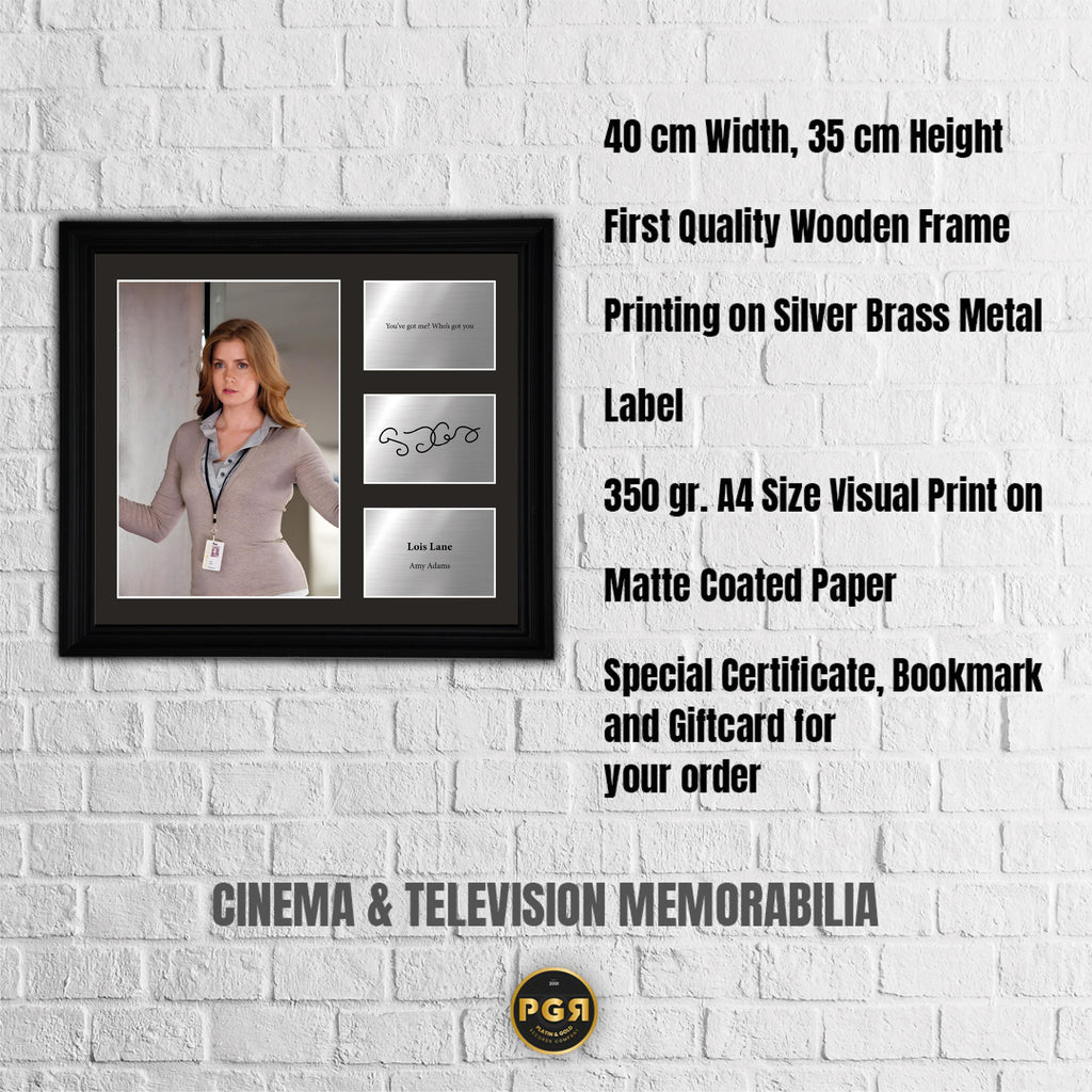 Lois Lane - Amy Adams - Framed Movie Character Print with Copy Signed