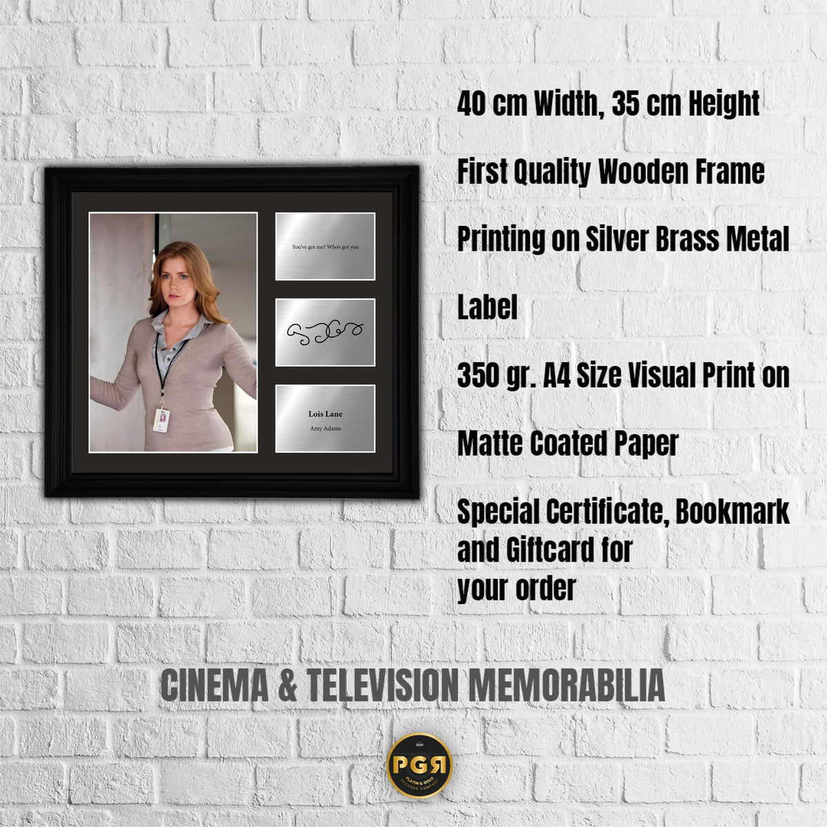 Lois Lane - Amy Adams - Framed Movie Character Print with Copy Signed