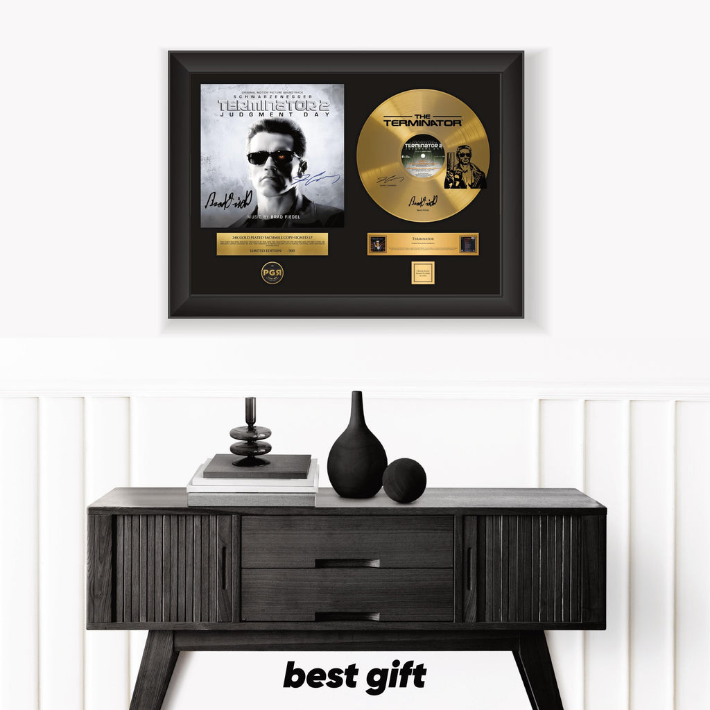 The Terminator – Framed Gold Plated Record Vinyl  – Copy Signed – Wall Art