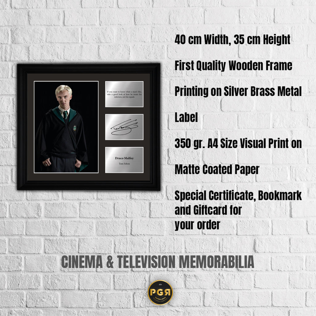 Draco Malfoy - Tom Felton - Framed Movie Character Print with Copy Signed