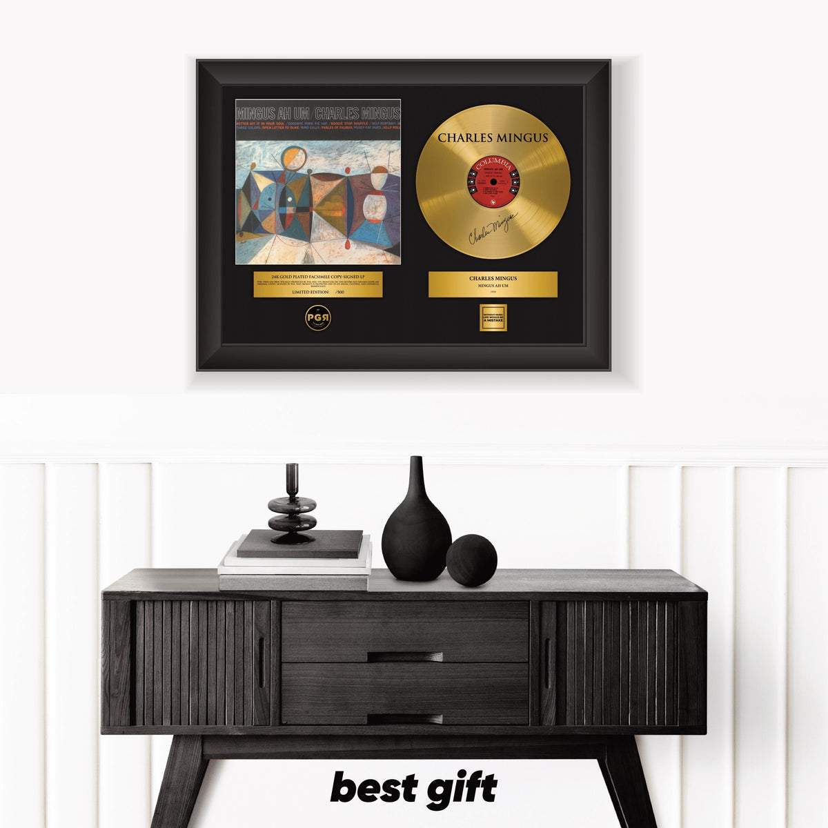 Charles Mingus – Framed Gold Plated Record Vinyl  – Copy Signed – Wall Art
