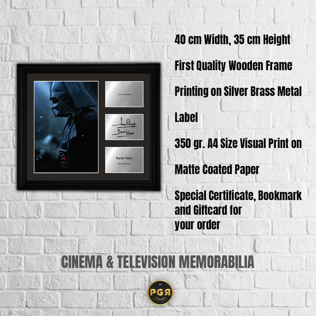 Darth Vader - David Prowse  - Framed Movie Character Print with Copy Signed