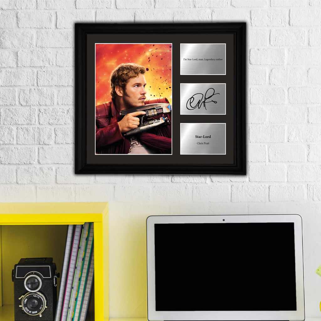 Star Lord - Chris Pratt - Framed Movie Character Print with Copy Signed
