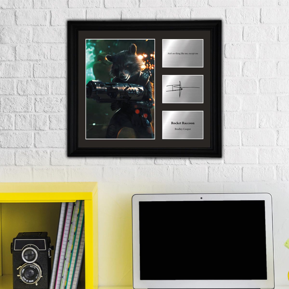 Rocket Raccoon - Bradley Cooper - Framed Movie Character Print with Copy Signed