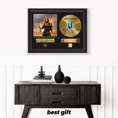 Braveheart – Framed Gold Plated Record Vinyl  – Copy Signed – Premium Wall Art