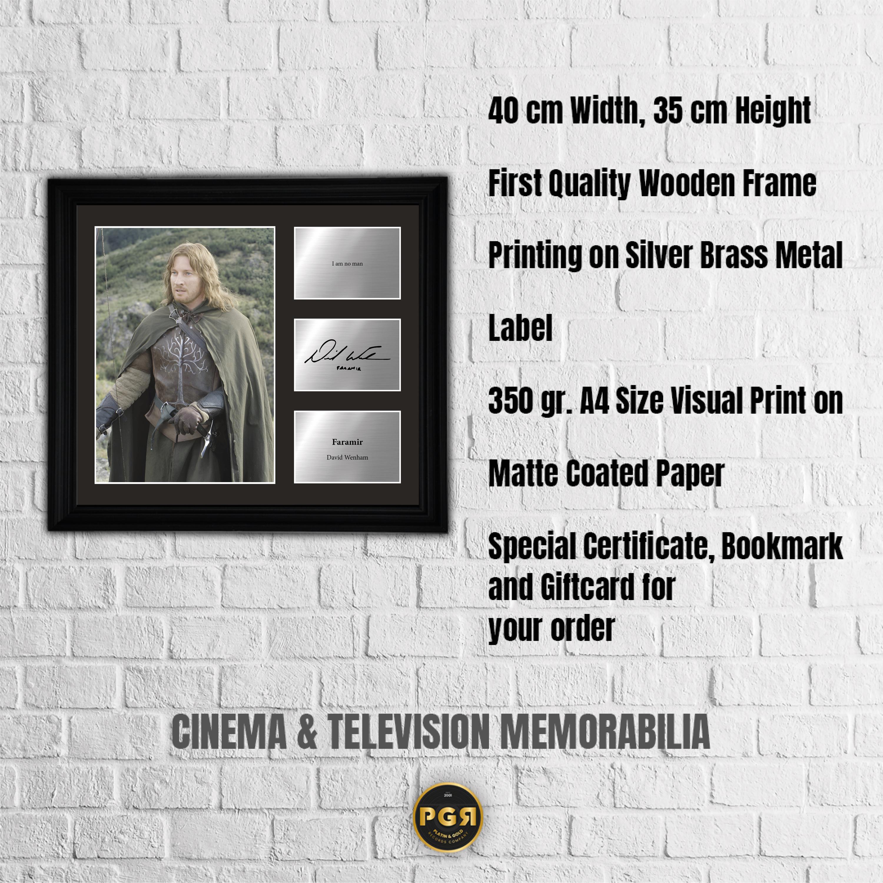 Faramir - David Wenham - Framed Movie Character Print with Copy Signed