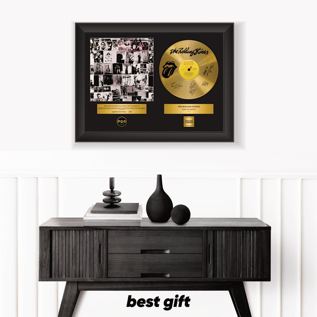 The Rolling Stones – Framed Gold Plated Record Vinyl  – Copy Signed