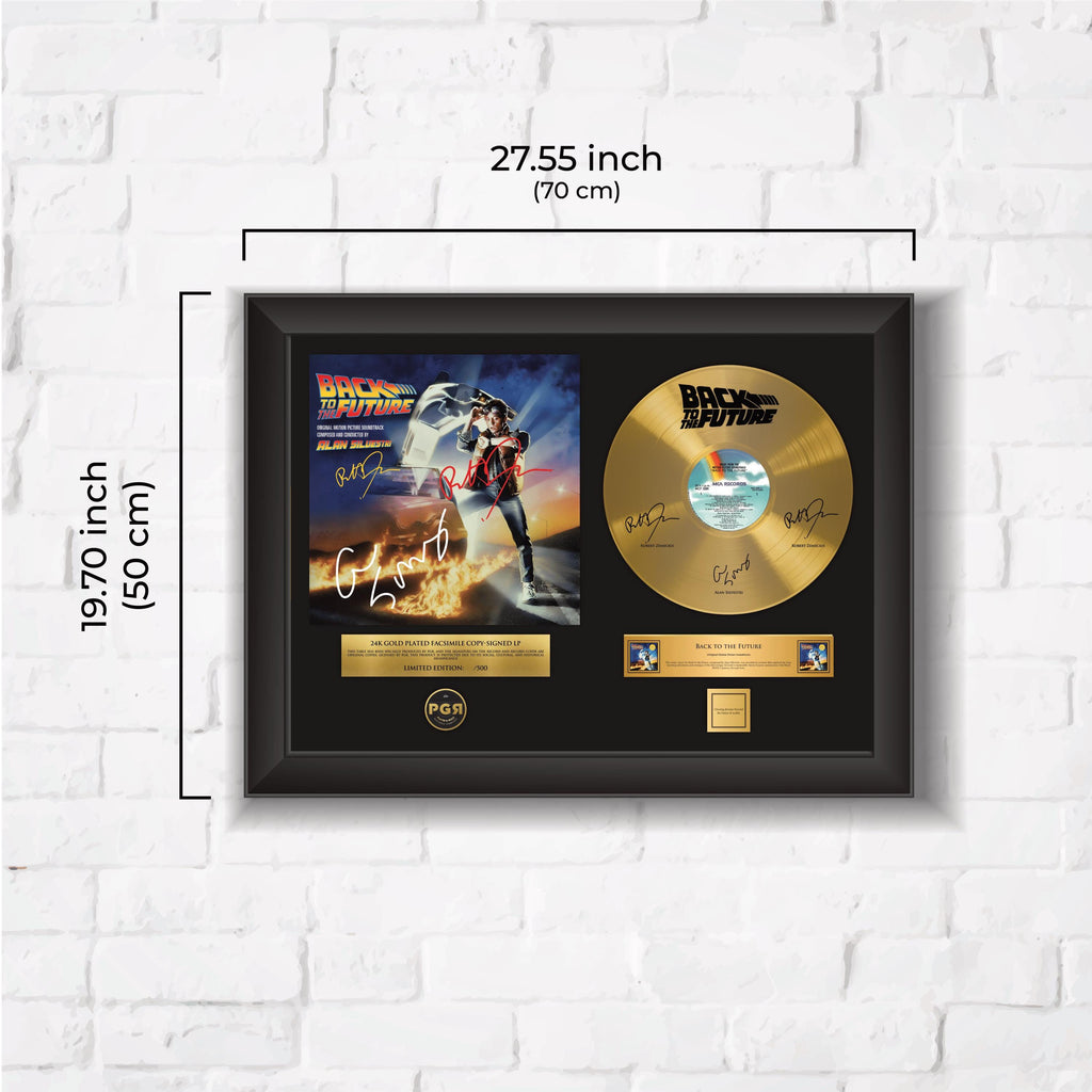 Back To The Future – Framed Gold Plated Record Vinyl  – Copy Signed