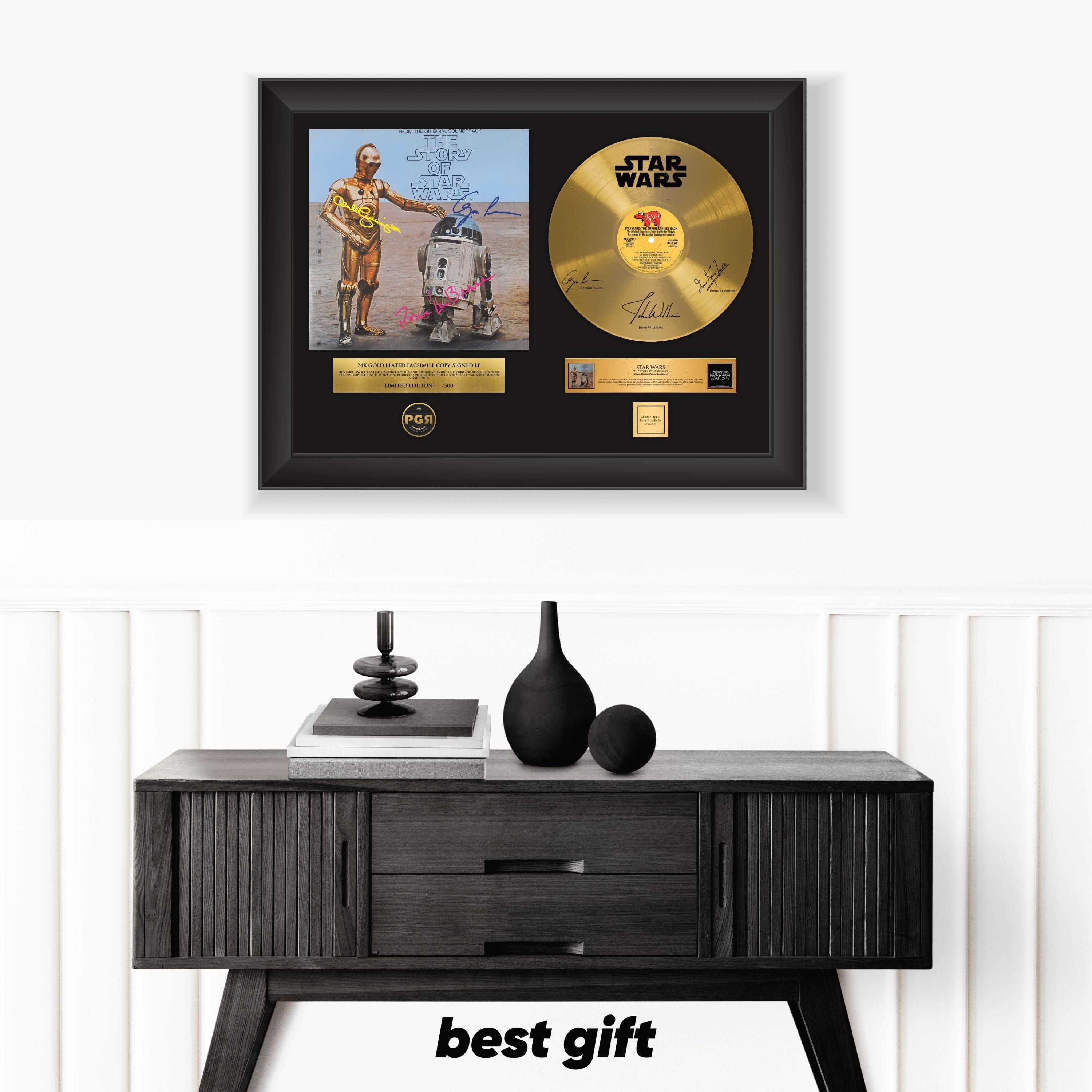 The Story Of Star Wars – Framed Gold Plated Record Vinyl  – Copy Signed