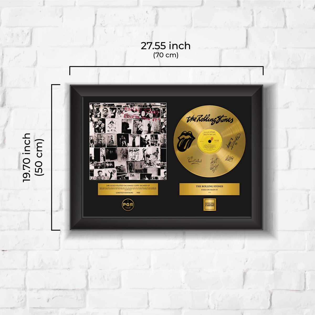 The Rolling Stones – Framed Gold Plated Record Vinyl  – Copy Signed