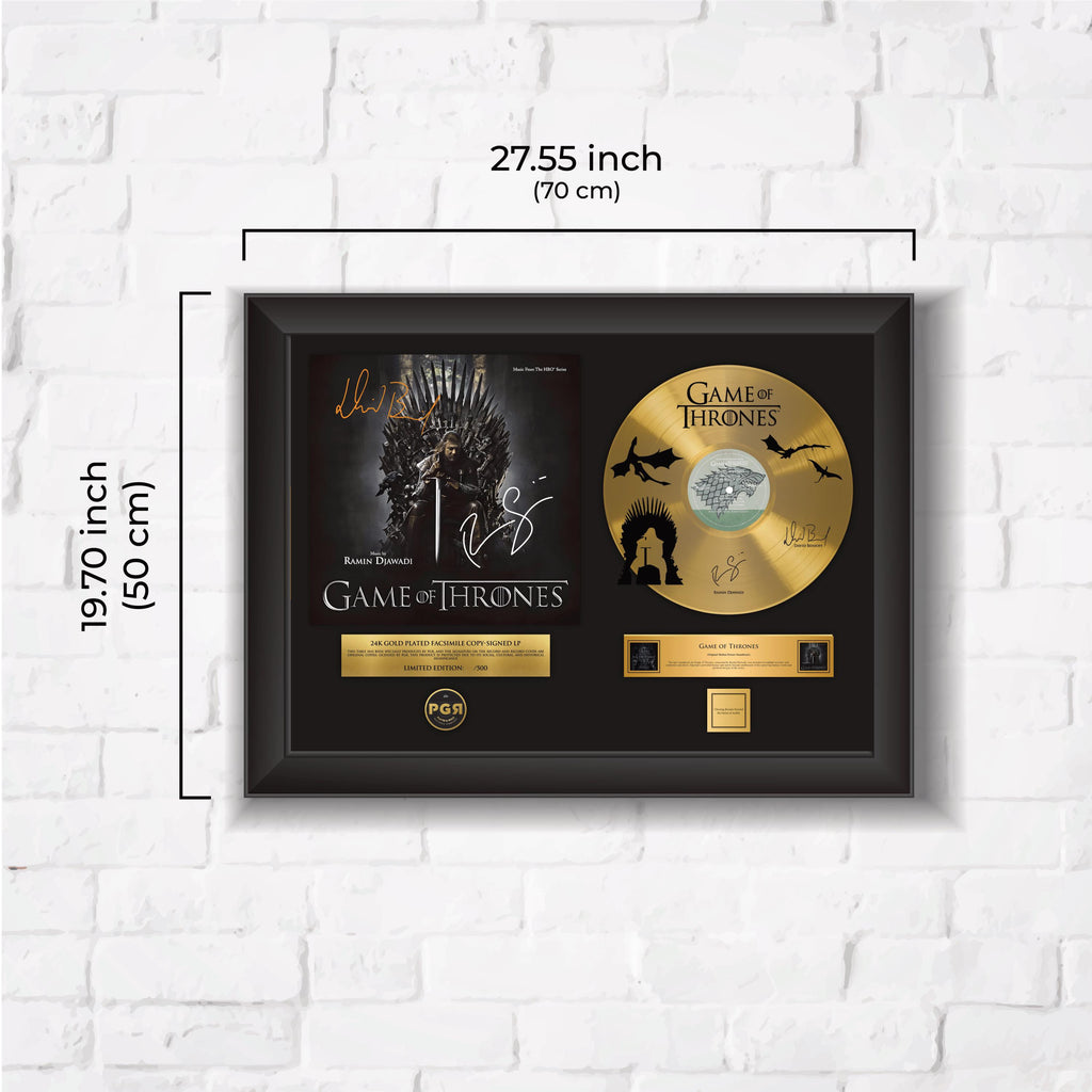 Game Of Thrones – Framed Gold Plated Record Vinyl  – Copy Signed