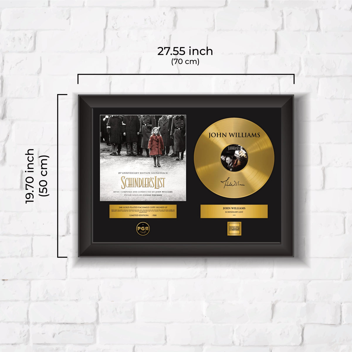 John Williams – Framed Gold Plated Record Vinyl  – Copy Signed – Wall Art