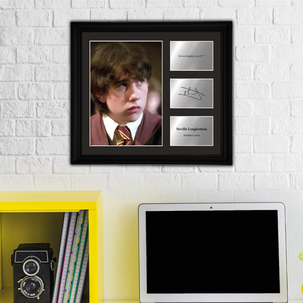Neville Longbottom - Mathew Lewis - Framed Movie Character Print w Copy Signed