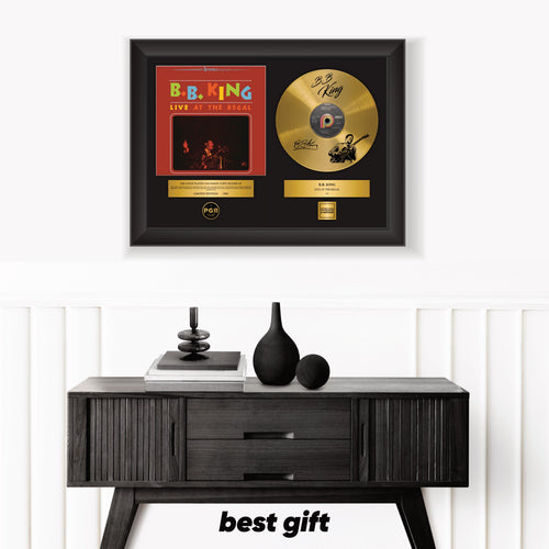 BB King – Framed Gold Plated Record Vinyl  – Copy Signed – Premium Wall Art