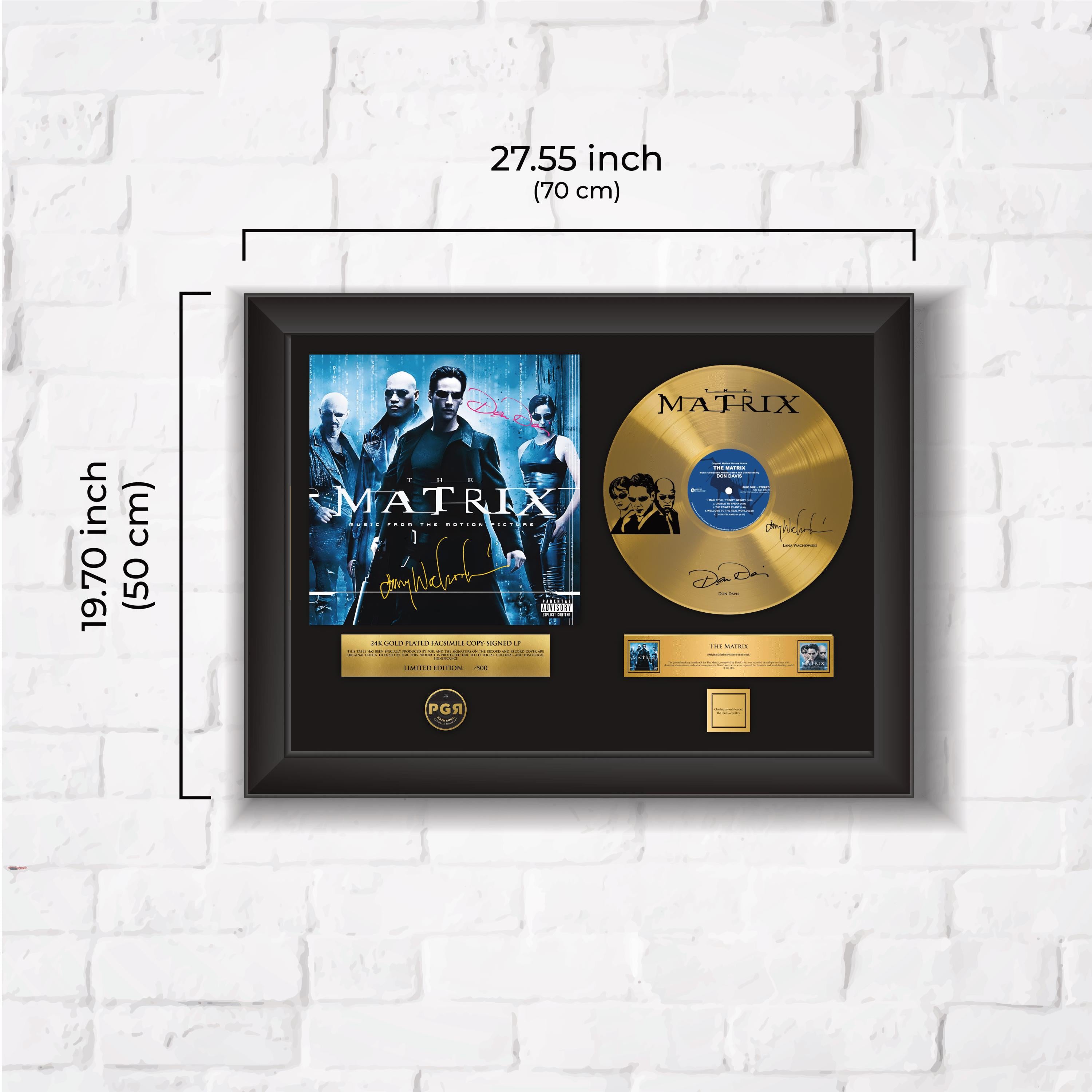 The Matrix – Framed Gold Plated Record Vinyl  – Copy Signed – Premium Wall Art