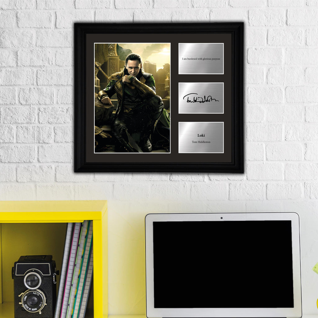 Loki - Tom Hiddleston - Framed Movie Character Print with Copy Signed