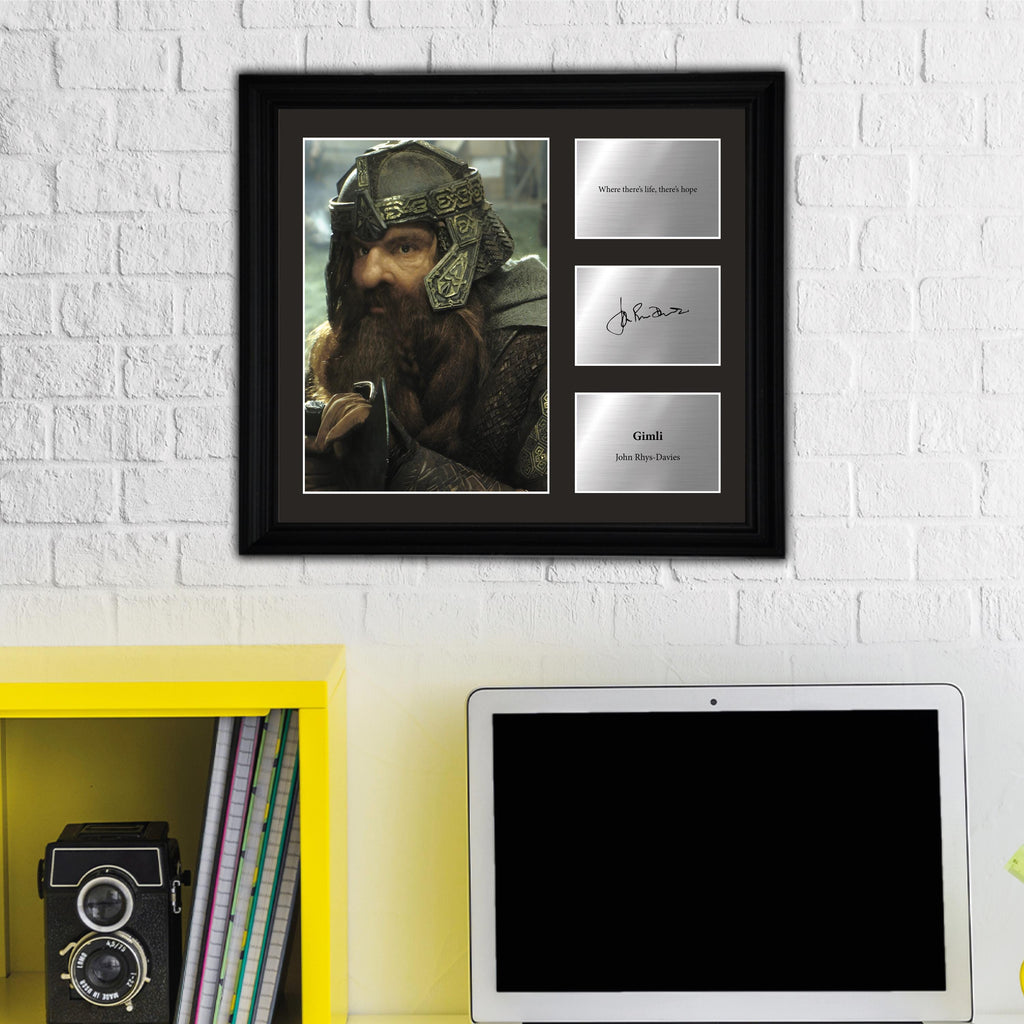 Gimli - John Rhys Davies  - Framed Movie Character Print with Copy Signed