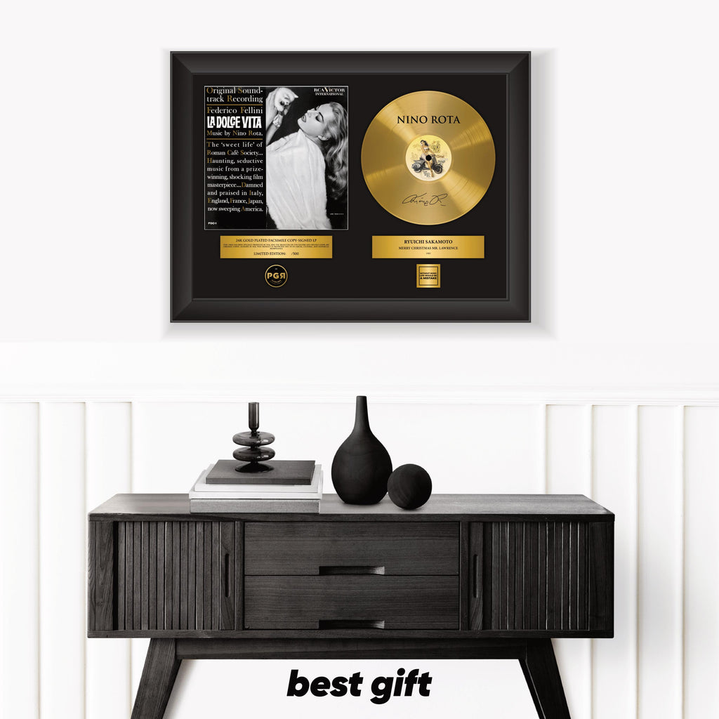 Nino Rota – Framed Gold Plated Record Vinyl  – Copy Signed – Premium Wall Art
