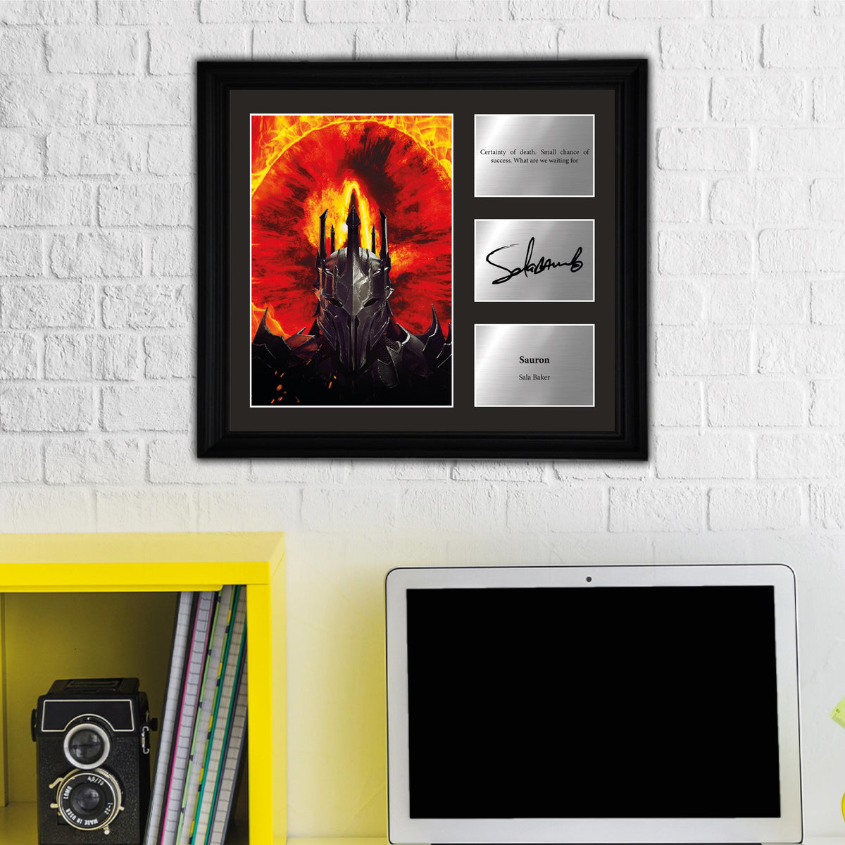 Sauron - Sala Baker  - Framed Movie Character Print with Copy Signed