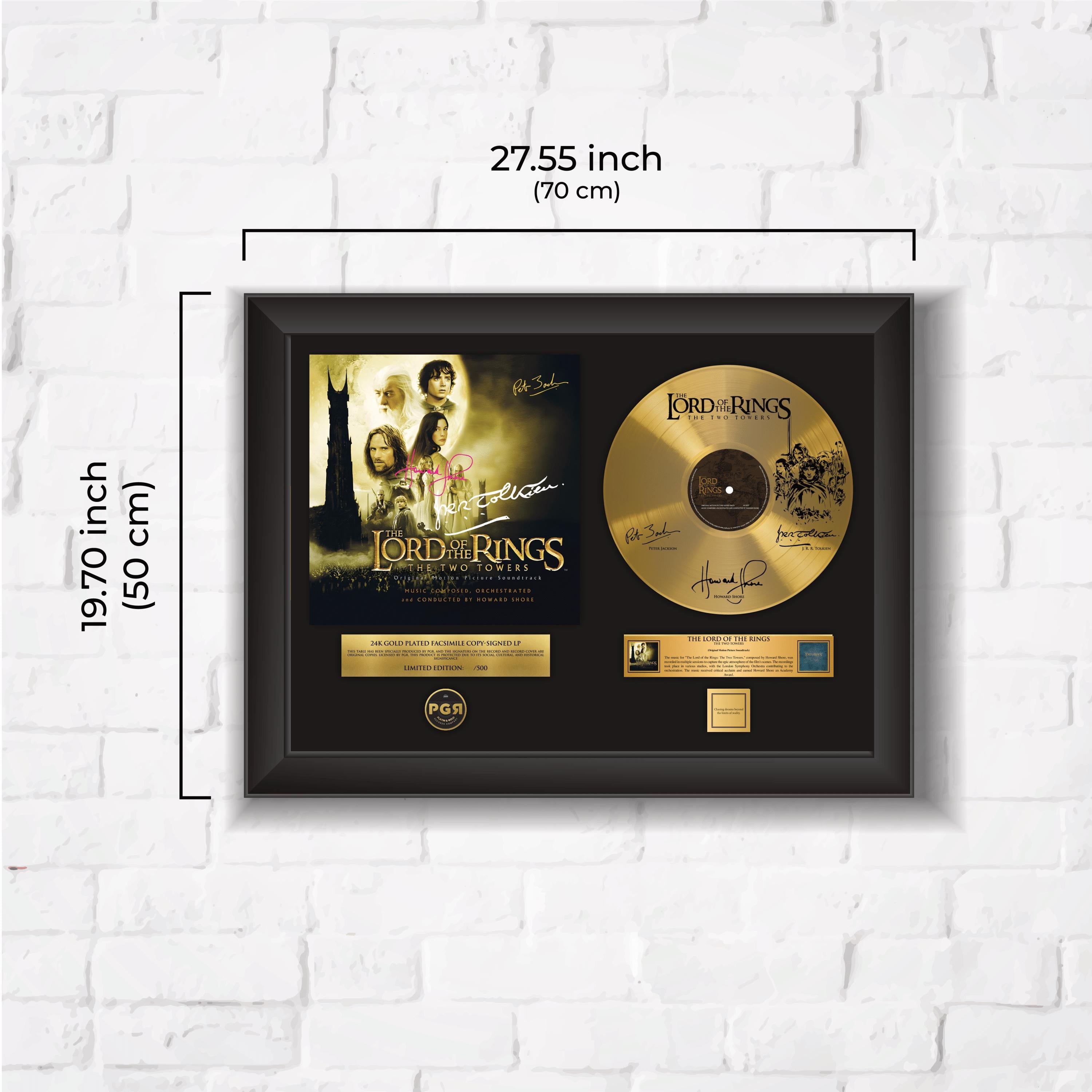 Lord Of The Rings – Framed Gold Plated Record Vinyl  – Copy Signed