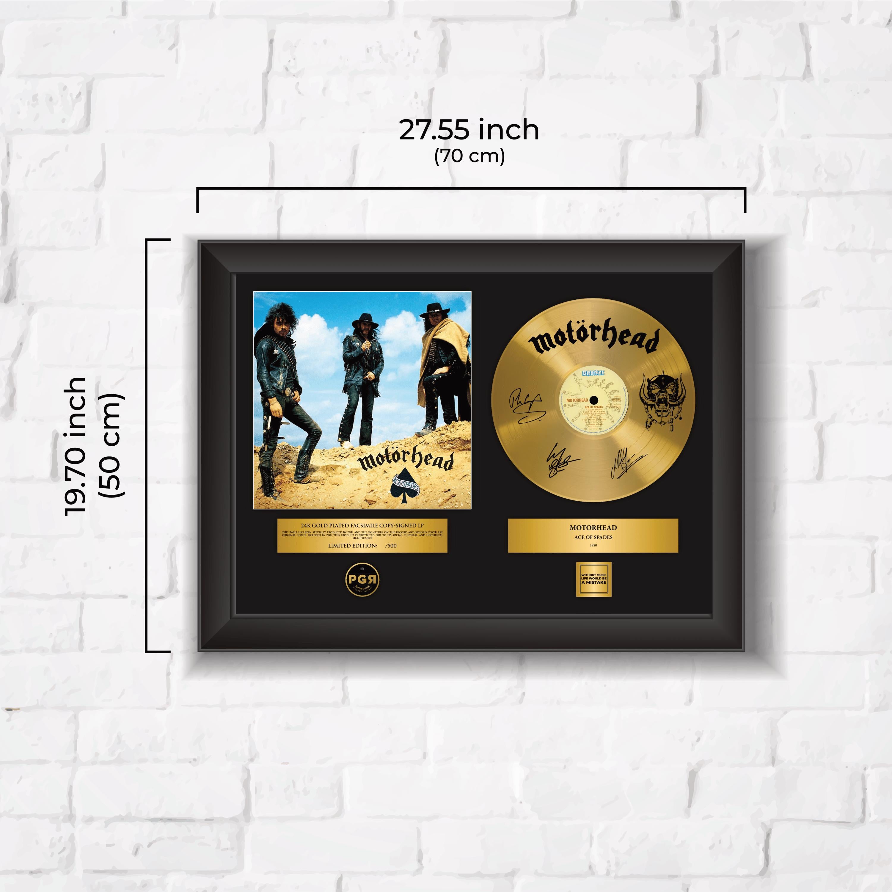 Motörhead – Framed Gold Plated Record Vinyl  – Copy Signed – Premium Wall Art