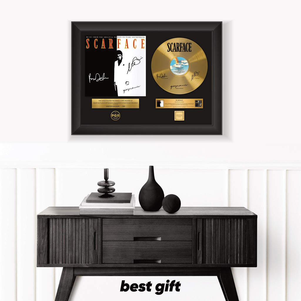 Scarface – Framed Gold Plated Record Vinyl  – Copy Signed – Premium Wall Art