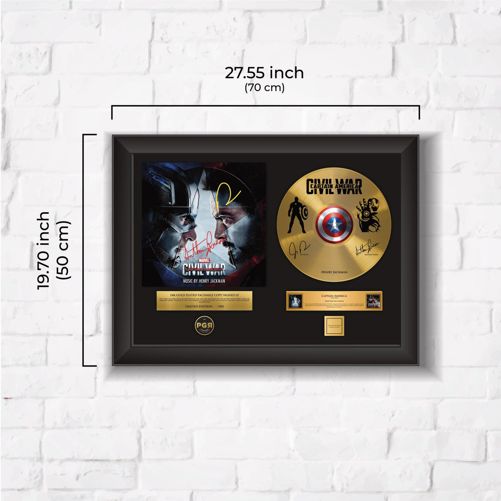 Captain America Civil War – Framed Gold Plated Record Vinyl  – Copy Signed