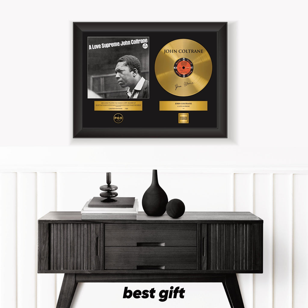 John Coltrane – Framed Gold Plated Record Vinyl  – Copy Signed – Wall Art