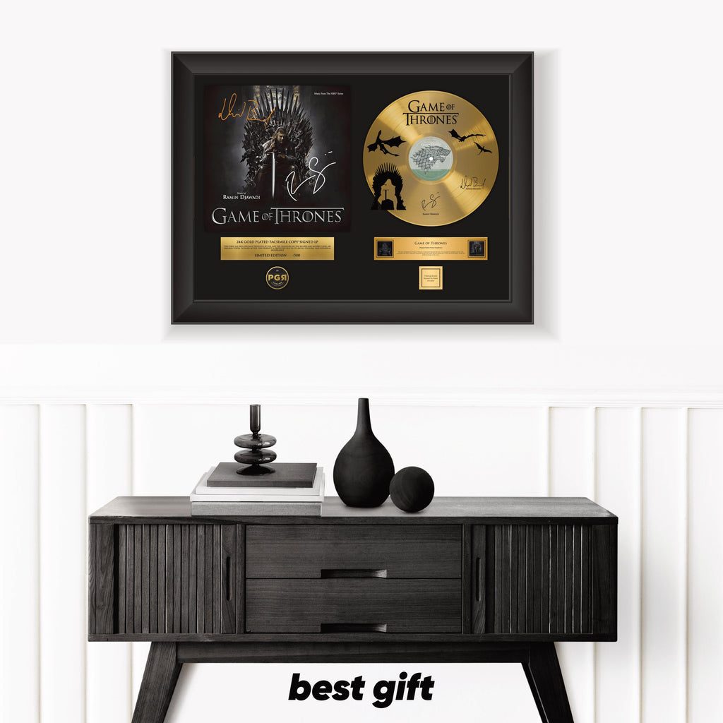 Game Of Thrones – Framed Gold Plated Record Vinyl  – Copy Signed