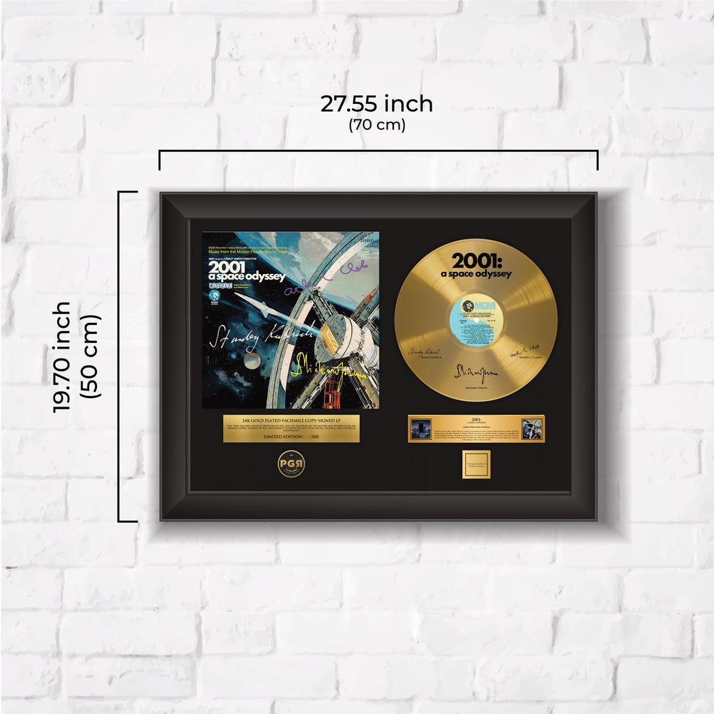 2001 A Space Odyssey – Framed Gold Plated Record Vinyl  – Copy Signed